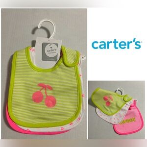 🆕CARTER’S - NWT - 3PK - INFANT GIRLS BIBS